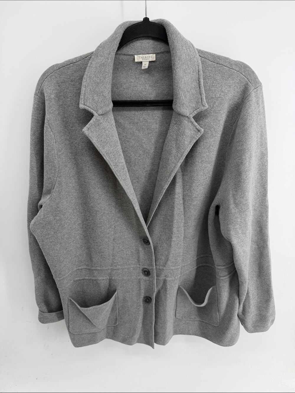 Talbots 100% cotton knit sweater plus size blazer sz 2X
